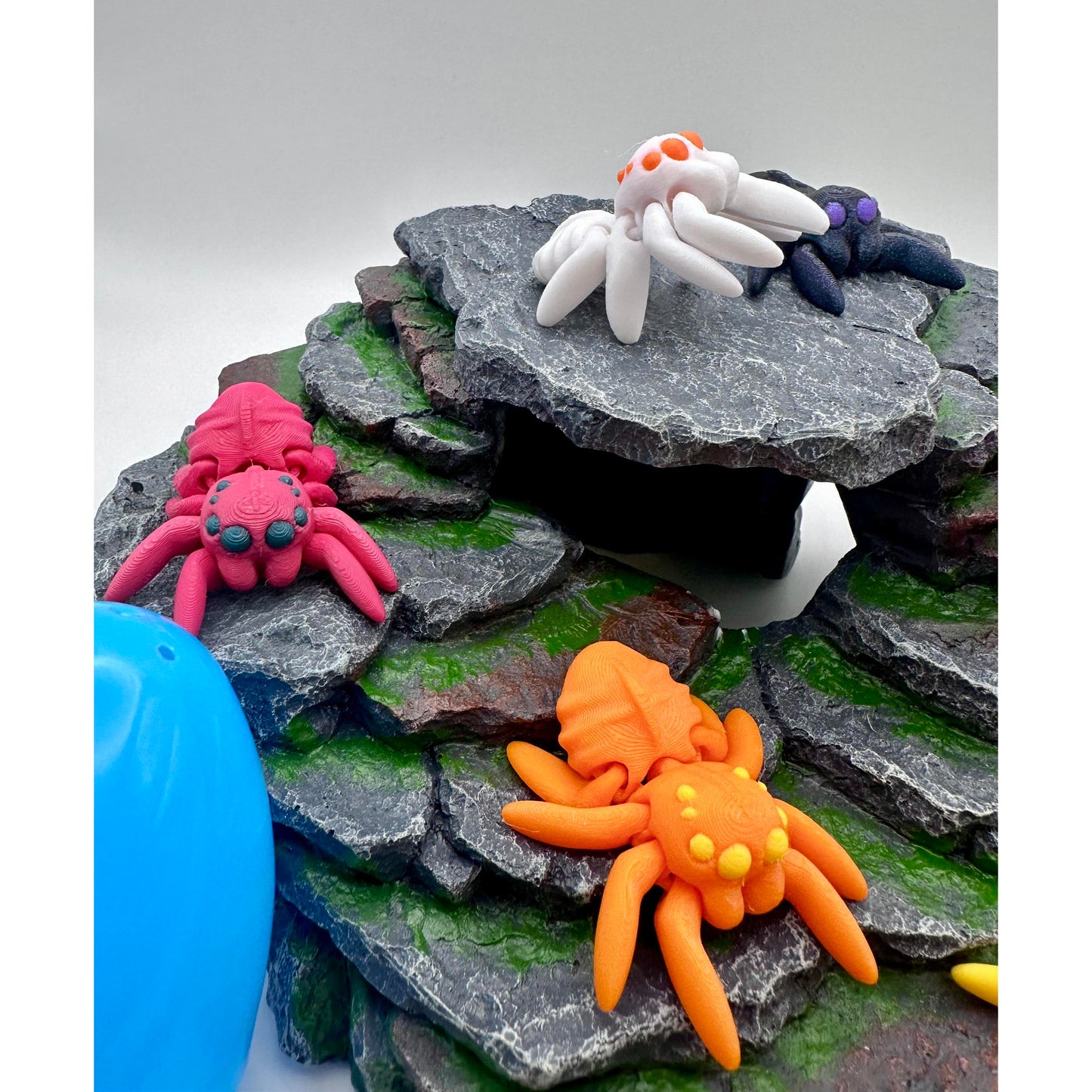 Trio of Mystery Jumping Spiders - 3D Printed Figures - Fun Sized and Posable