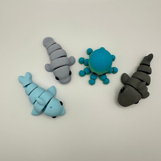 Ocean Adventures Multi-Pack: 3D Printed Fidget Figurines