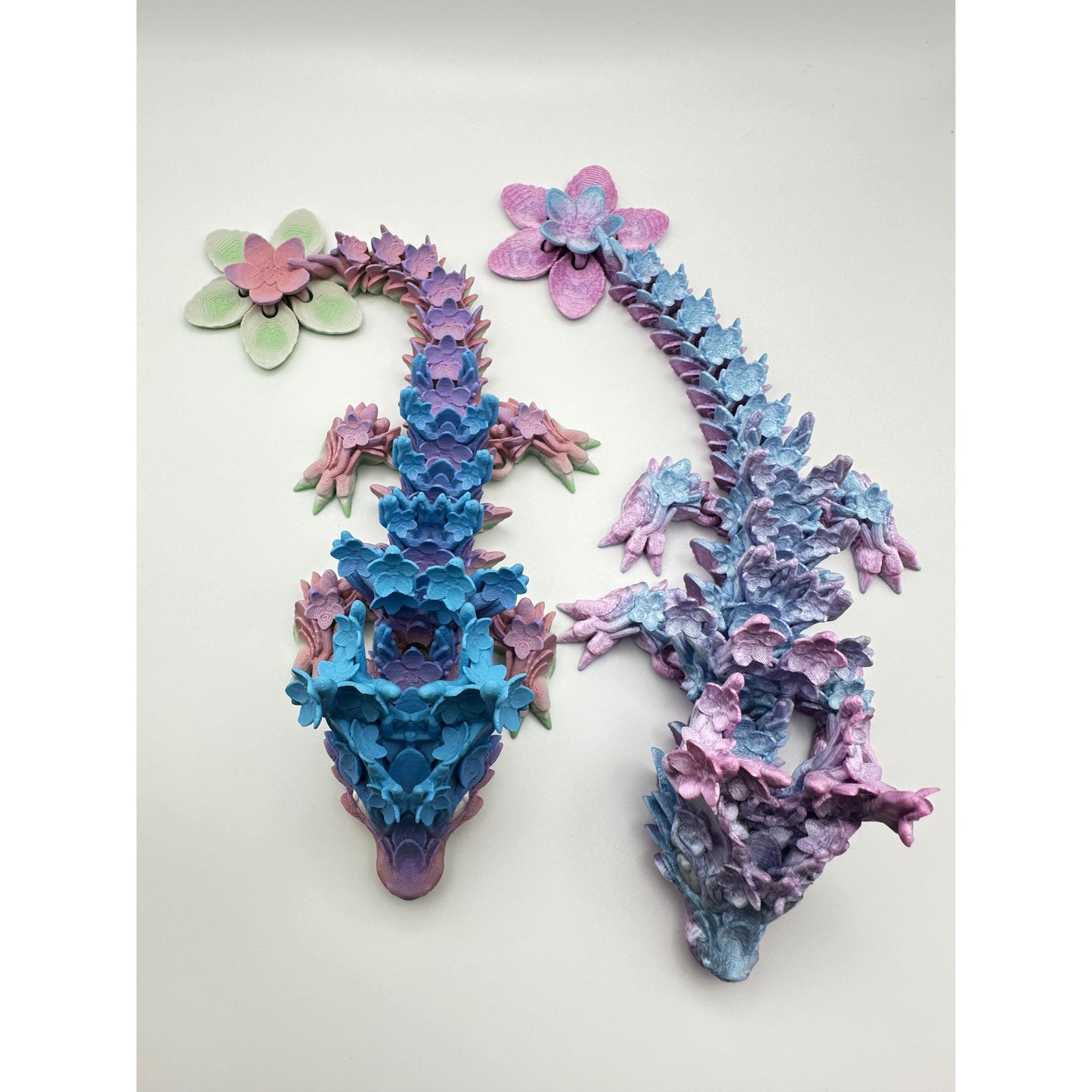 3D Printed Cherry Blossom Dragon Figurine Decor Gift