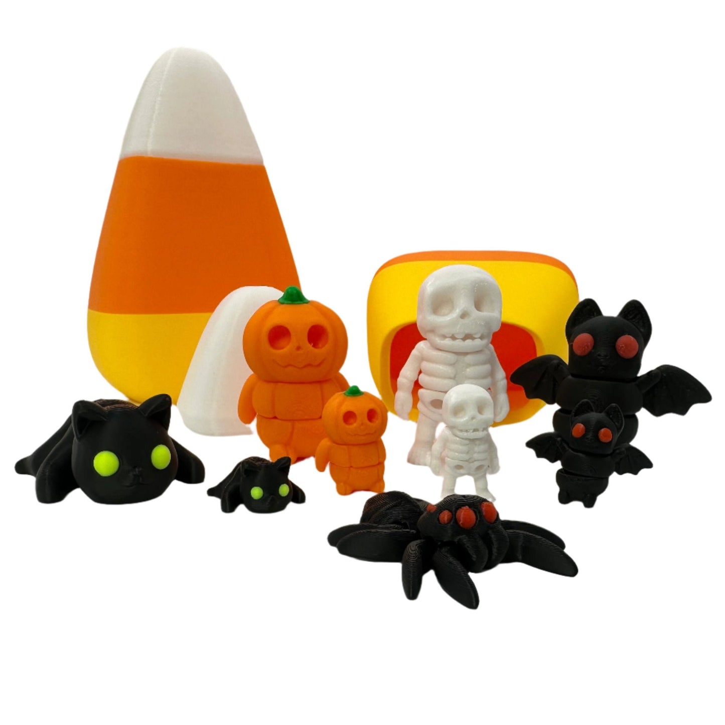 Ultimate Halloween Pack! Available in 2 Sizes. Includes Candy Corn Container and Halloween Themed Cuties and Minis! Decor Gift Spooky