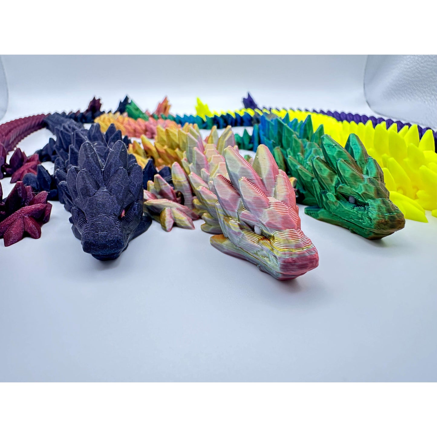 Mythical 3D Printed Articulating Gemstone Dragon Figurine - Medium