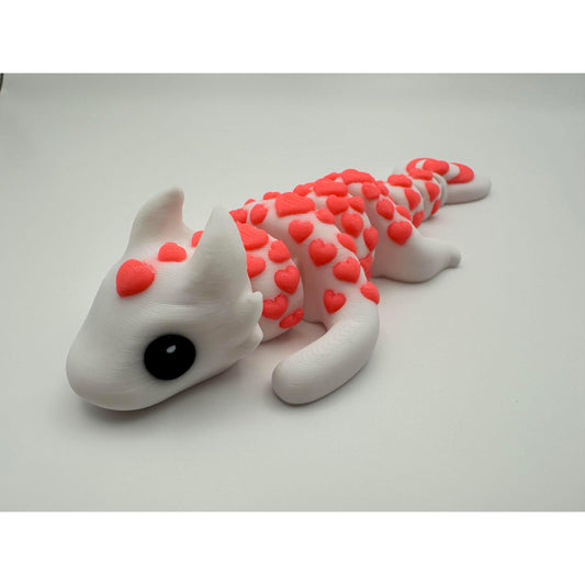 Little Heart Dragon Figurine - 6" Length. Cute Decor Ornaments