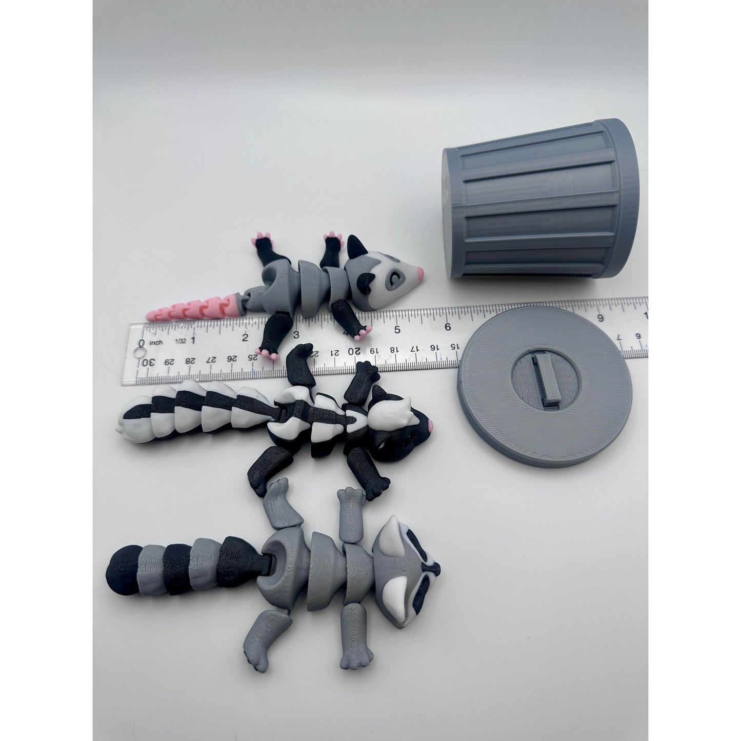 3D Printed Raccoon, Possum, or Skunk & Trash Can