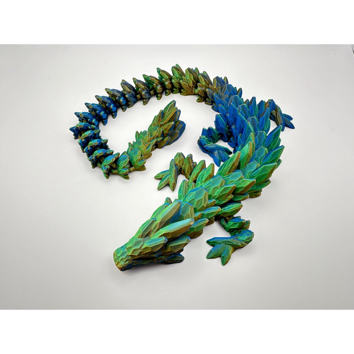 Mythical 3D Printed Articulating Gemstone Dragon Figurine - Large