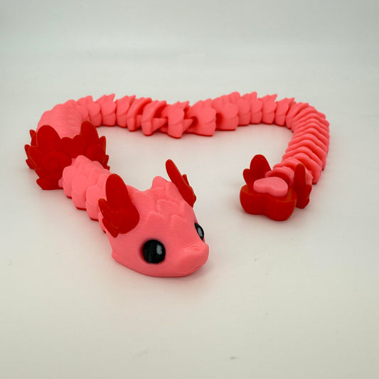 Cupid Dragon Snake – 3D Printed - Fully Articulating - A Valentine’s Delight!