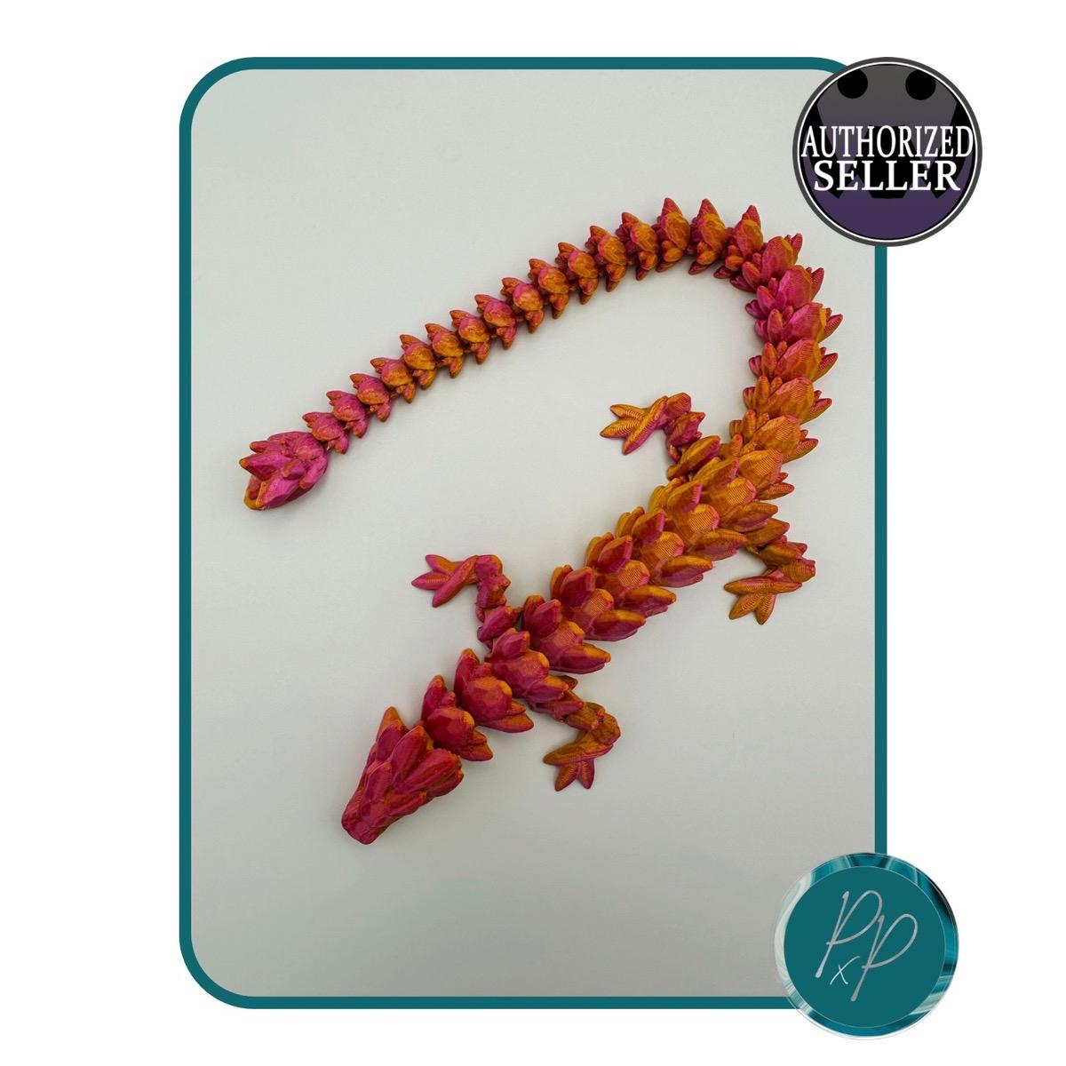 Mythical 3D Printed Articulating Gemstone Dragon Figurine - Medium