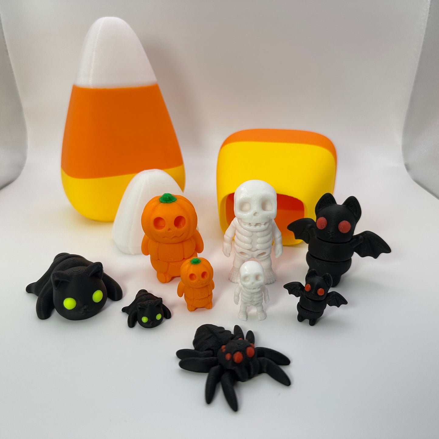 Ultimate Halloween Pack! Available in 2 Sizes. Includes Candy Corn Container and Halloween Themed Cuties and Minis! Decor Gift Spooky