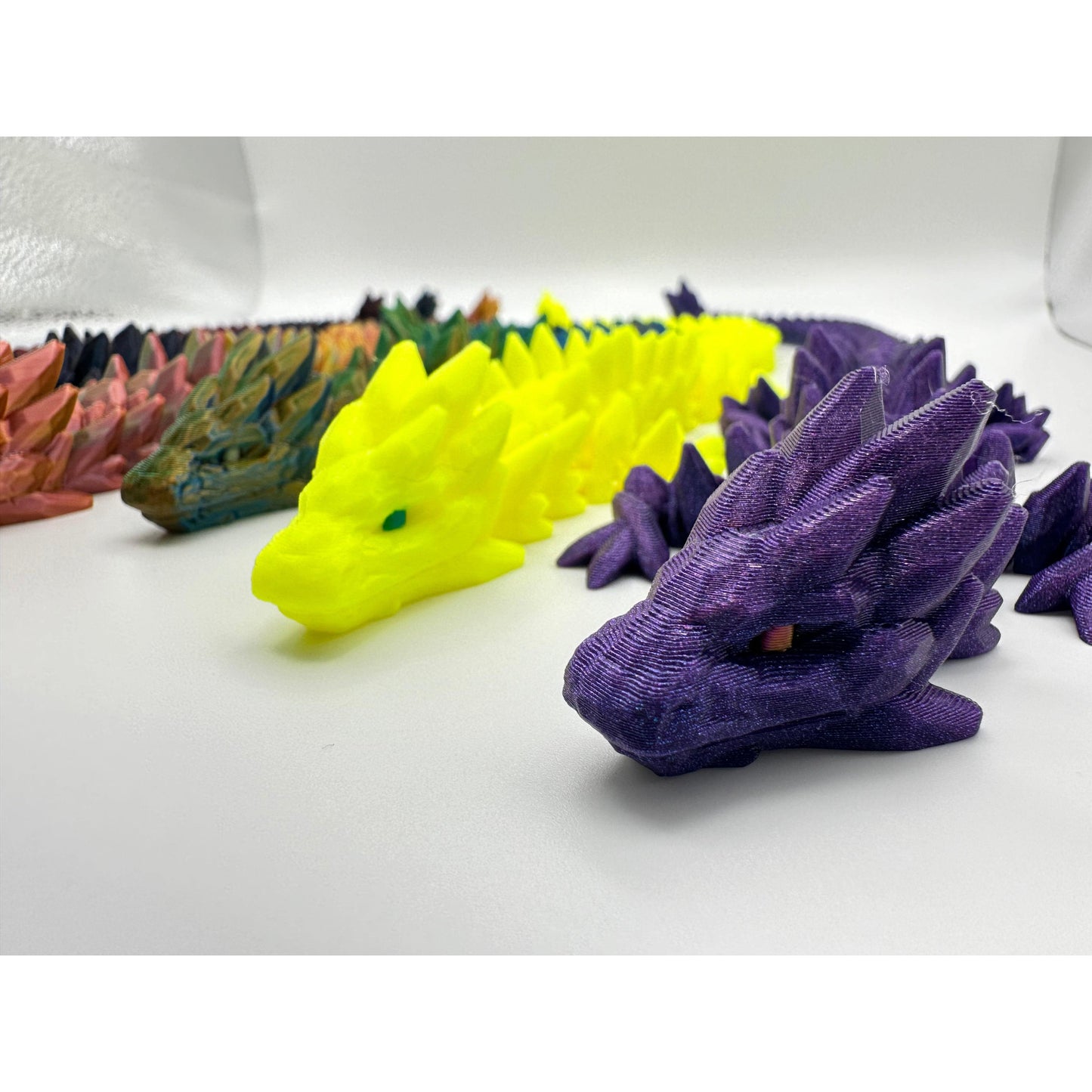 Mythical 3D Printed Articulating Gemstone Dragon Figurine - Medium