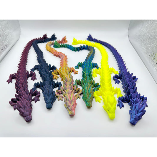 Mythical 3D Printed Articulating Gemstone Dragon Figurine - Medium