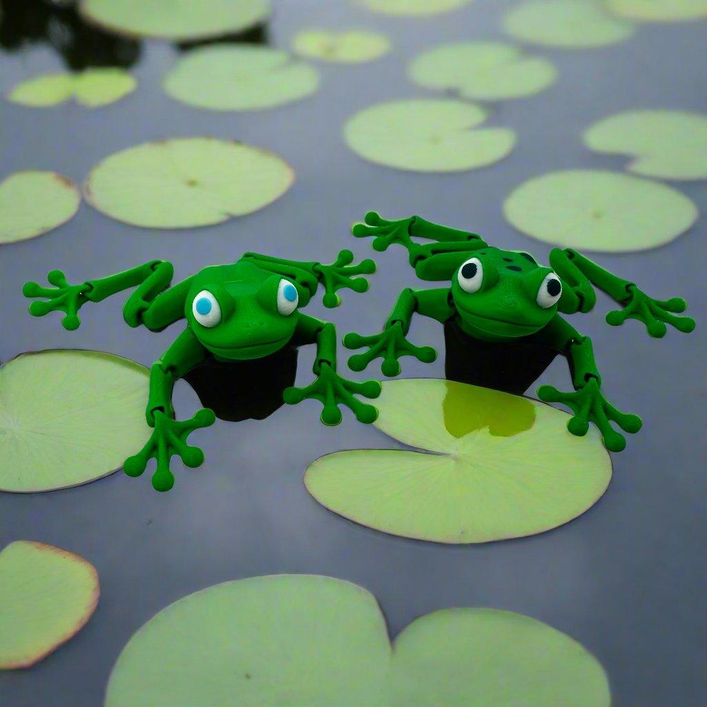 Adorable Articulating Frog Figurine. Choose spotted, or not! Decor Gift Ornaments