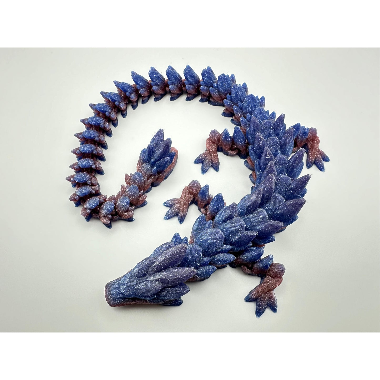 Mythical 3D Printed Articulating Gemstone Dragon Figurine - Large