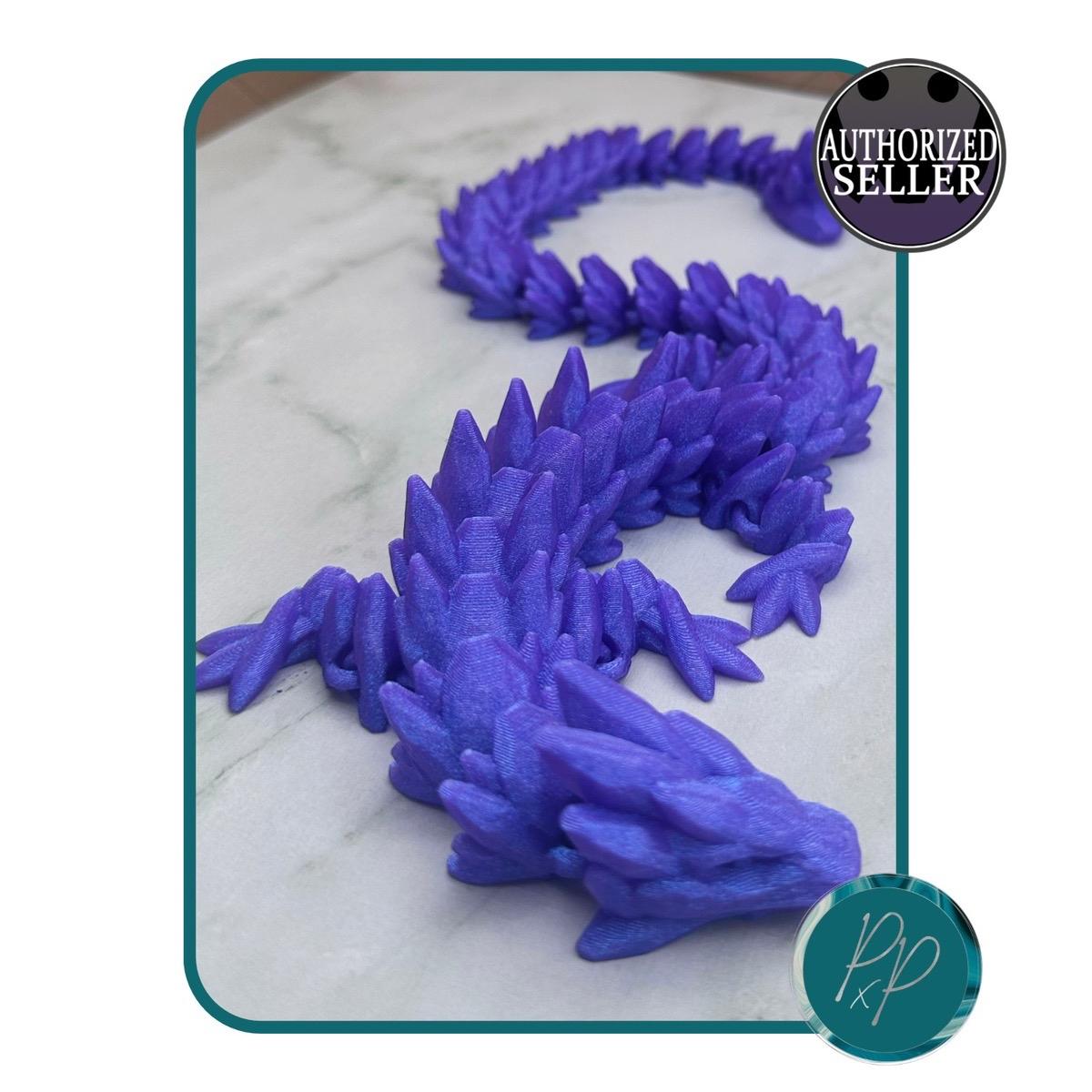 Mythical 3D Printed Articulating Gemstone Dragon Figurine - Medium