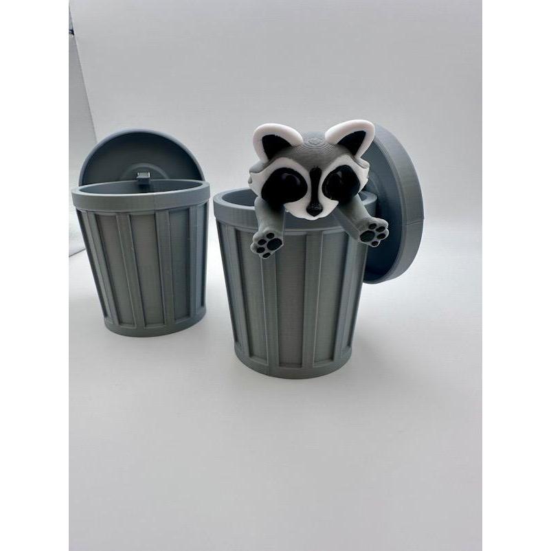 3D Printed Raccoon, Possum, or Skunk & Trash Can