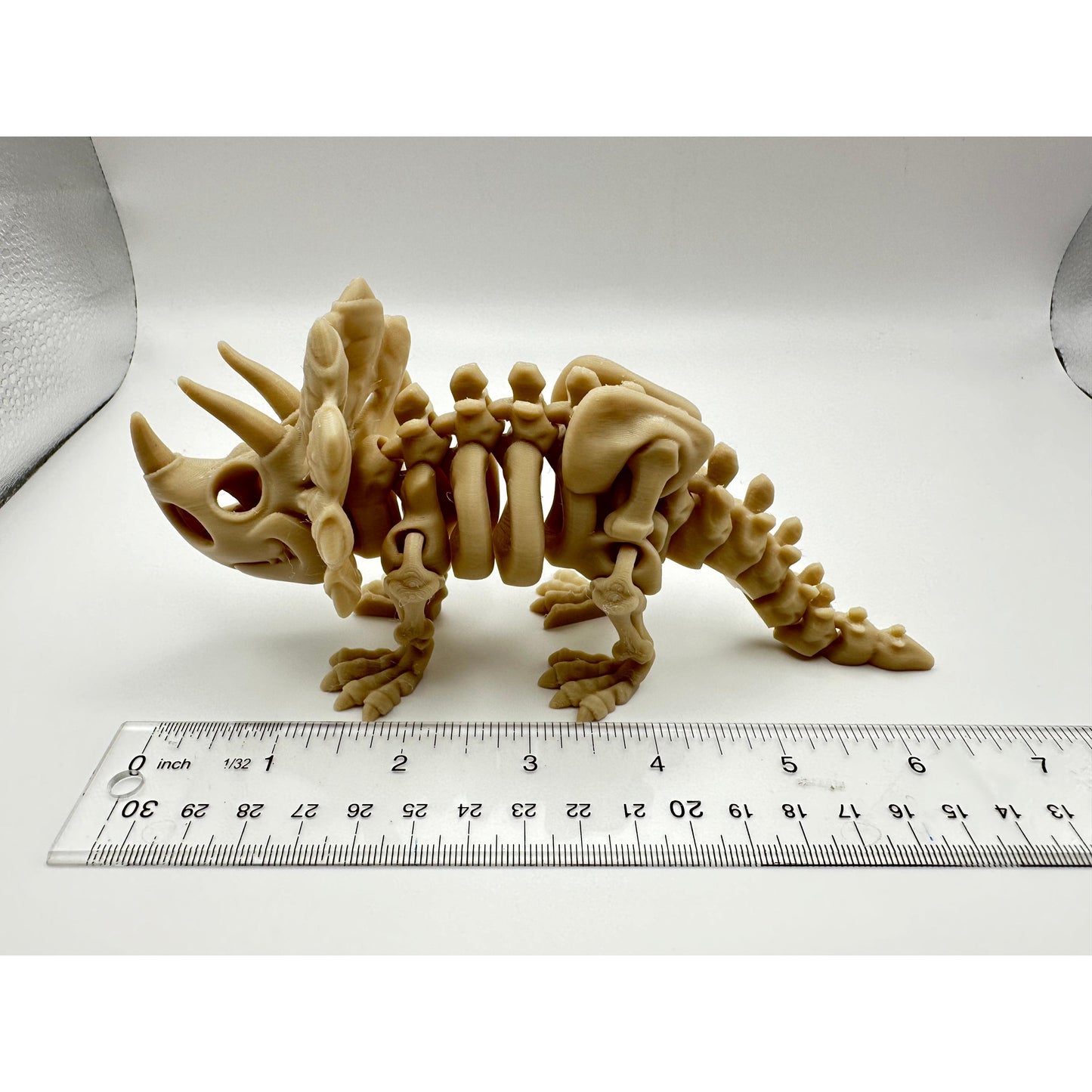 3D Printed Flexi Skeleton Triceratops Decor Gift