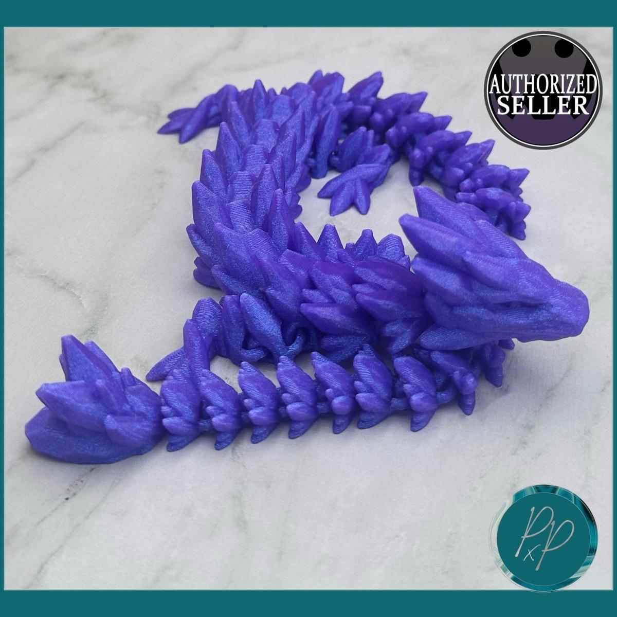 Mythical 3D Printed Articulating Gemstone Dragon Figurine - Medium