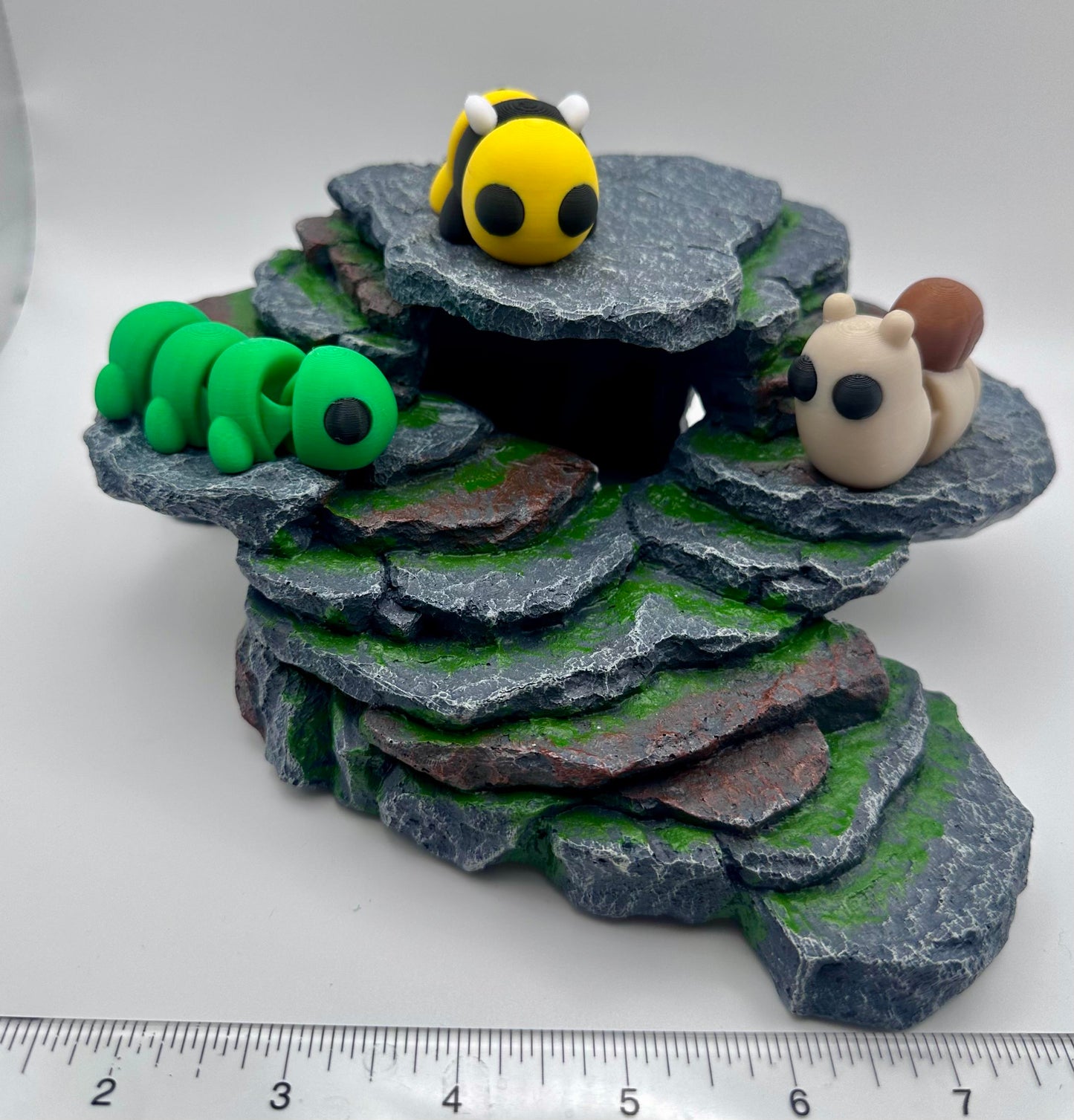 3D Printed Articulating Forest Creature Trio Set with Snail, Caterpillar, and Bee
