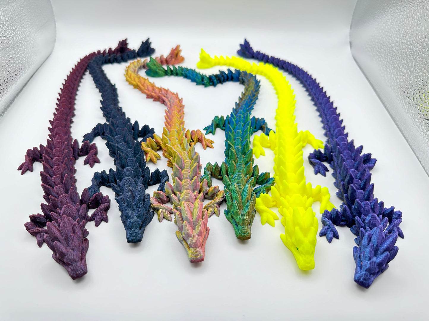 Mythical 3D Printed Articulating Gemstone Dragon Figurine - Medium