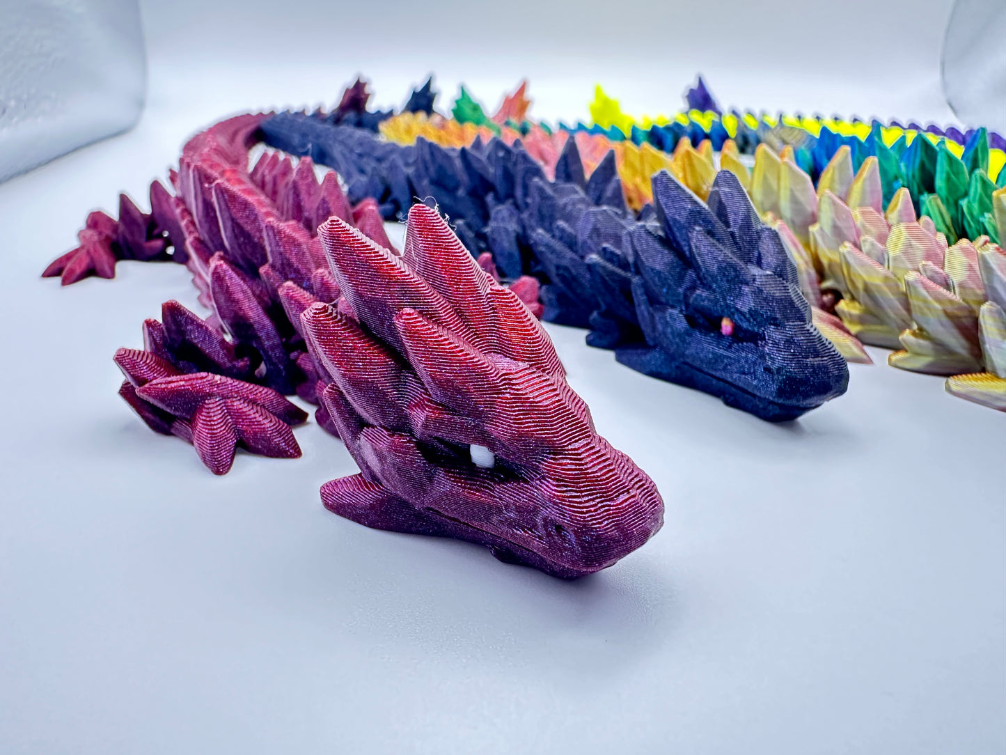 Mythical 3D Printed Articulating Gemstone Dragon Figurine - Medium