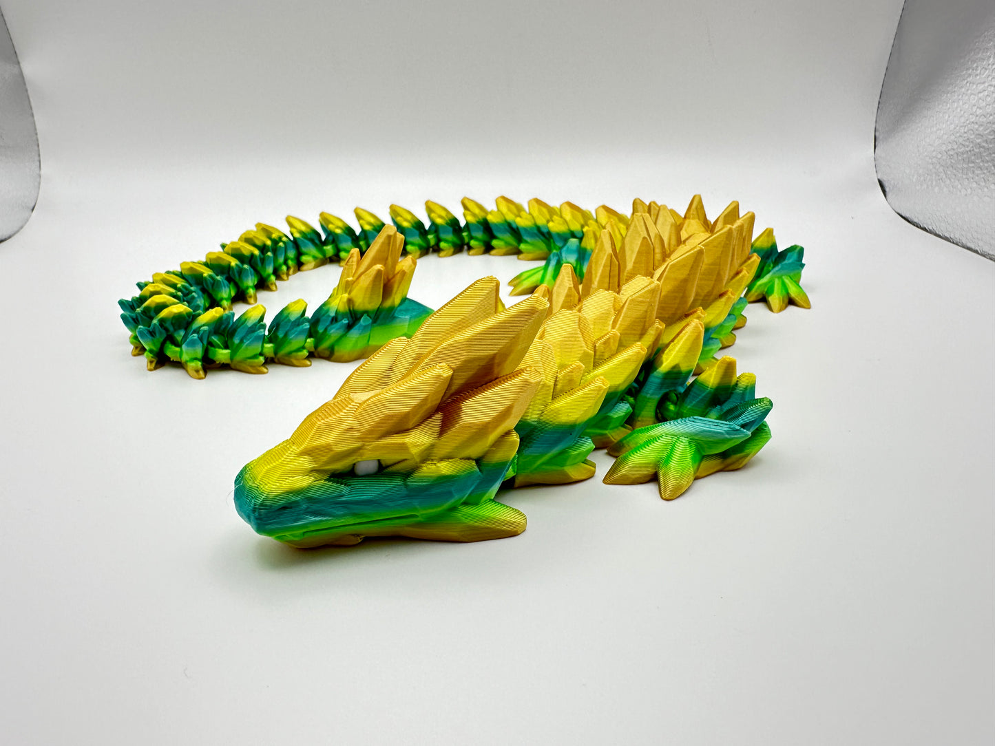 Mythical 3D Printed Articulating Gemstone Dragon Figurine - Large