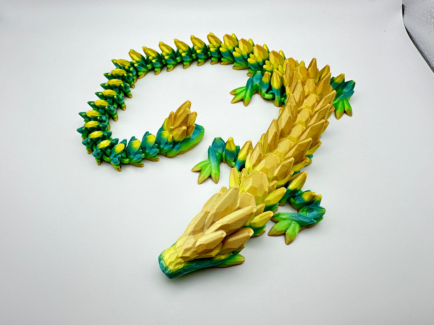 Mythical 3D Printed Articulating Gemstone Dragon Figurine - Large