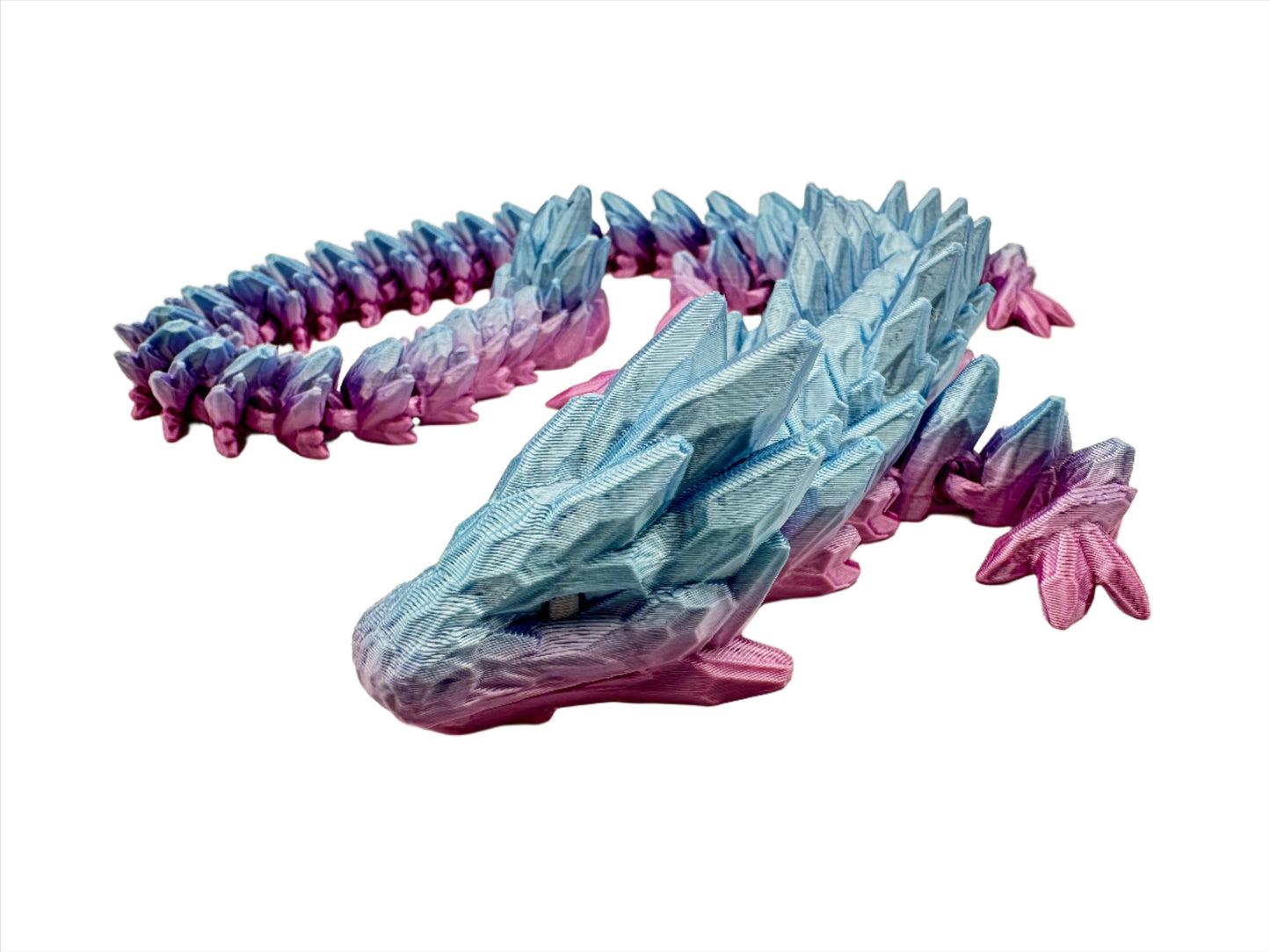 Mythical 3D Printed Articulating Gemstone Dragon Figurine - Large