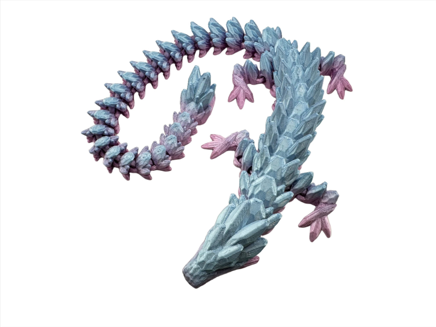 Mythical 3D Printed Articulating Gemstone Dragon Figurine - Large