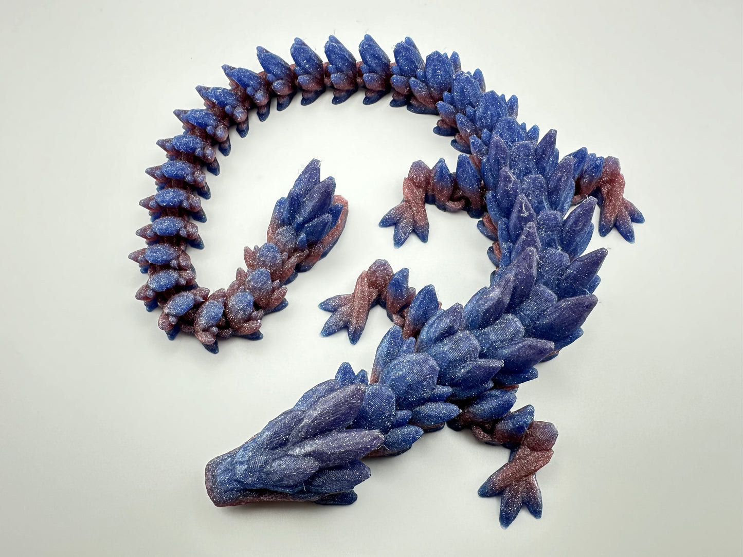 Mythical 3D Printed Articulating Gemstone Dragon Figurine - Large