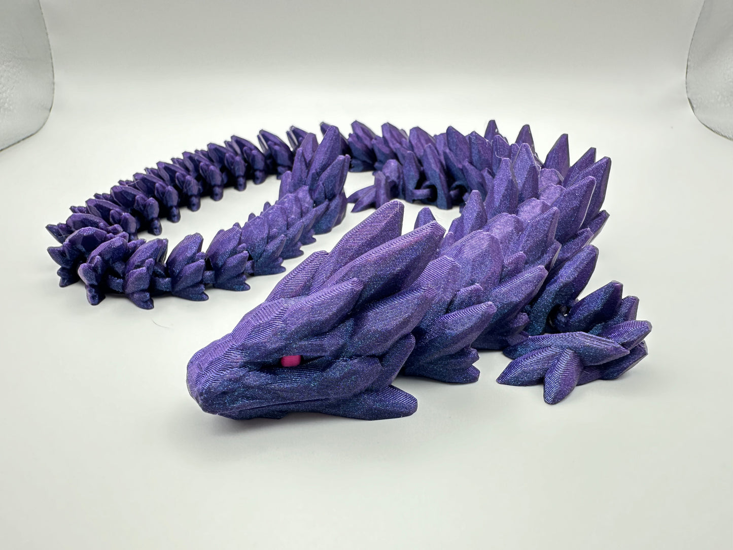 Mythical 3D Printed Articulating Gemstone Dragon Figurine - Large