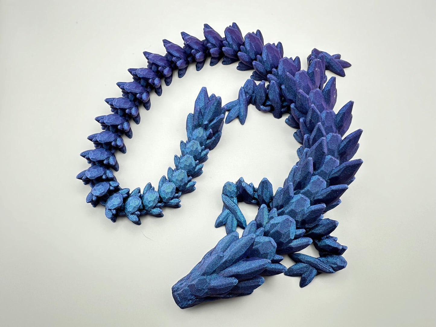 Mythical 3D Printed Articulating Gemstone Dragon Figurine - Large