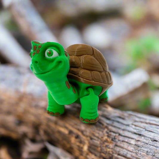 Adorable Articulating 3D Printed Tortoise Figurine