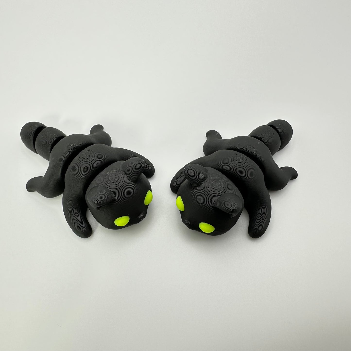 Spooky 3D Printed Black Cat Cutie Figurine