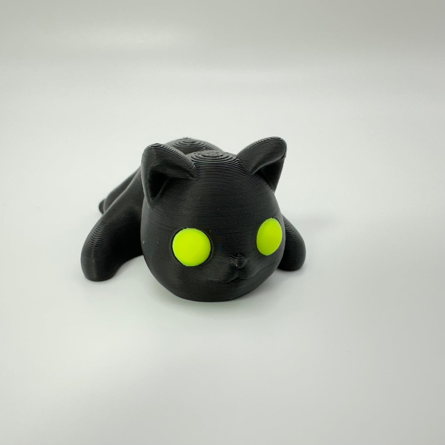 Spooky 3D Printed Black Cat Cutie Figurine