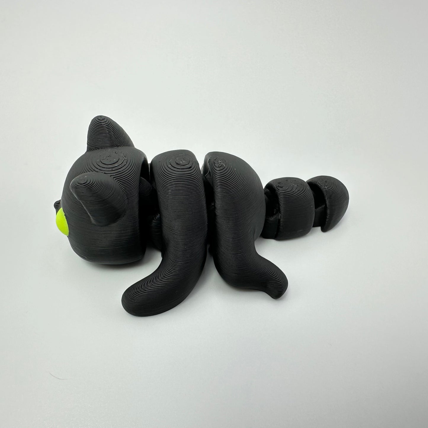 Spooky 3D Printed Black Cat Cutie Figurine