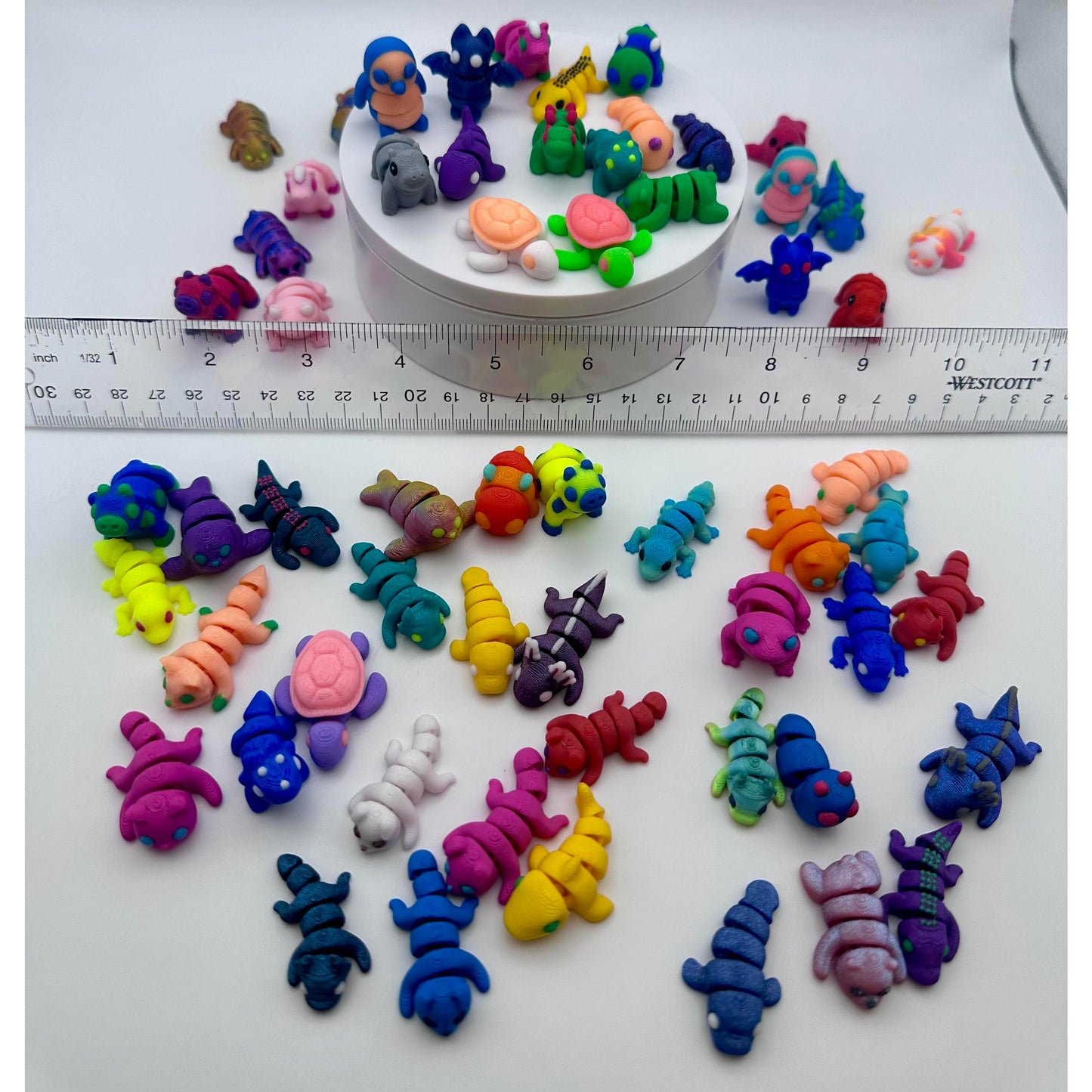 Mini 3D Printed Animal Figures - Mystery Sets from 6 to 100 items. Every Pack Includes Glow in the Dark!