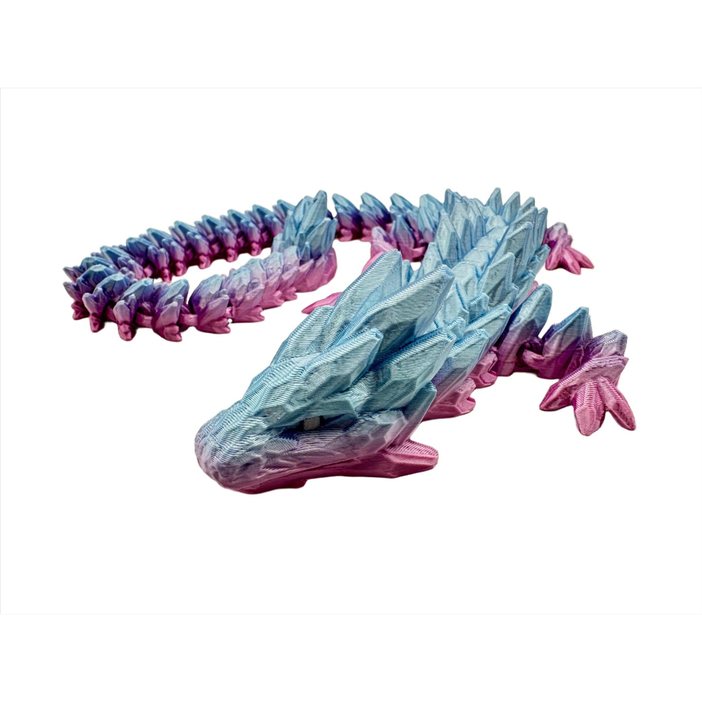 Mythical 3D Printed Articulating Gemstone Dragon Figurine - Large