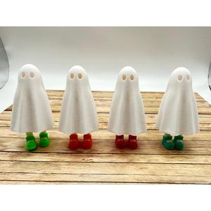 Adorable Cutie 3D Printed Ghost with Colorful Shoes! Decor Plastic Halloween Spooky Ornaments