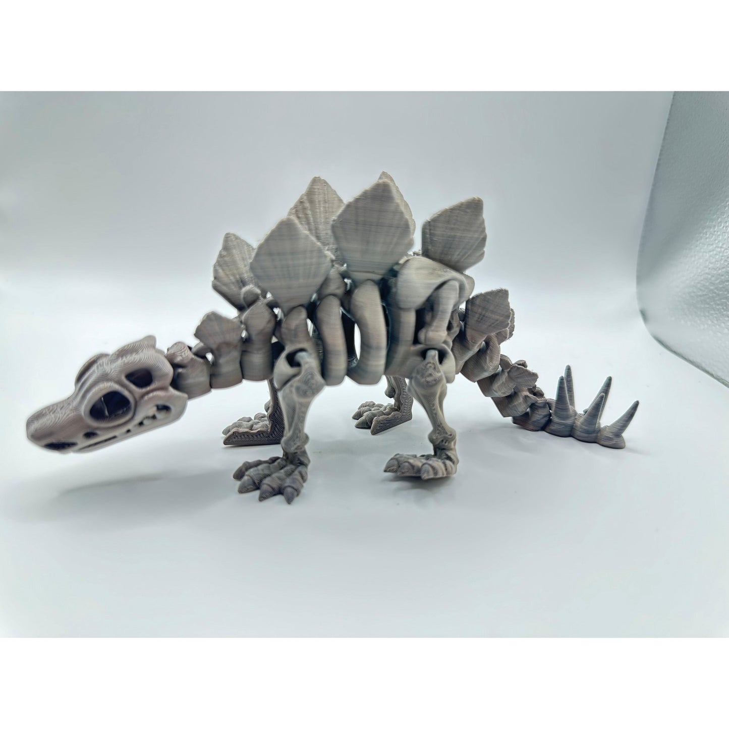 3D Printed Flexi Skeleton Stegosaurus Figurine - High Quality - Great for Desktop