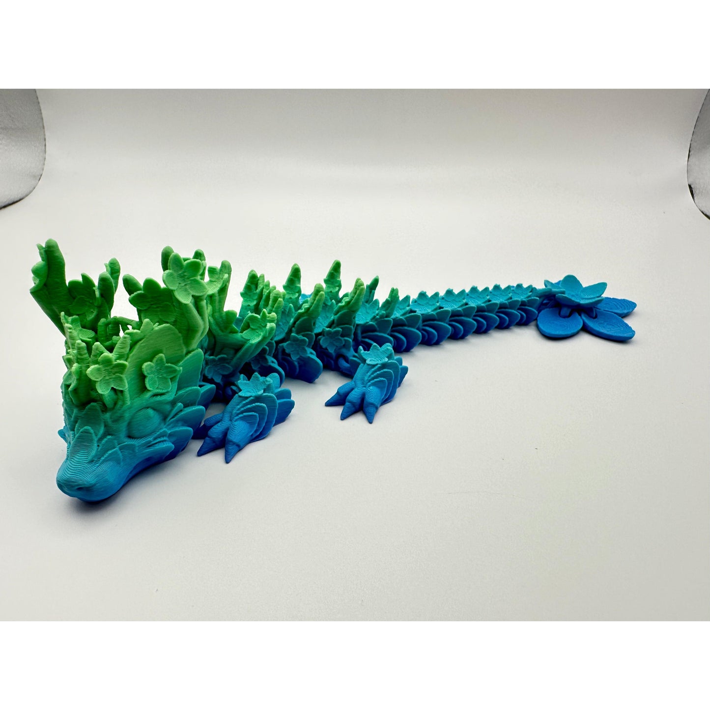 3D Printed Cherry Blossom Dragon Figurine Decor Gift