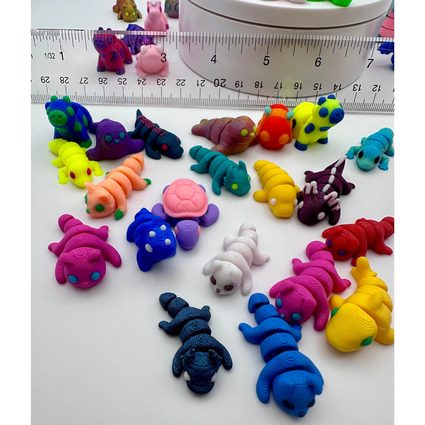 Mini 3D Printed Animal Figures - Mystery Sets from 6 to 100 items. Every Pack Includes Glow in the Dark!