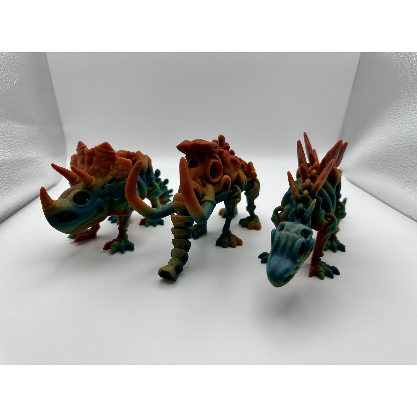 3D Printed Flexi Skeleton Triceratops Decor Gift