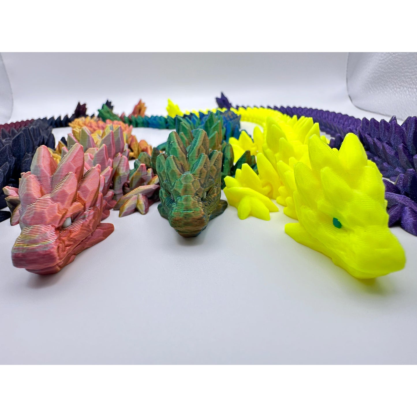 Mythical 3D Printed Articulating Gemstone Dragon Figurine - Medium